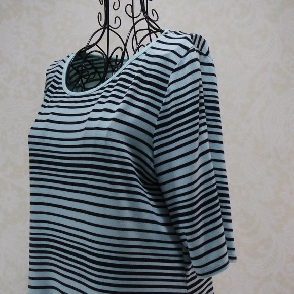 Apt. 9 Teal Black Relaxed Fit Blouse - Picture 6 of 13